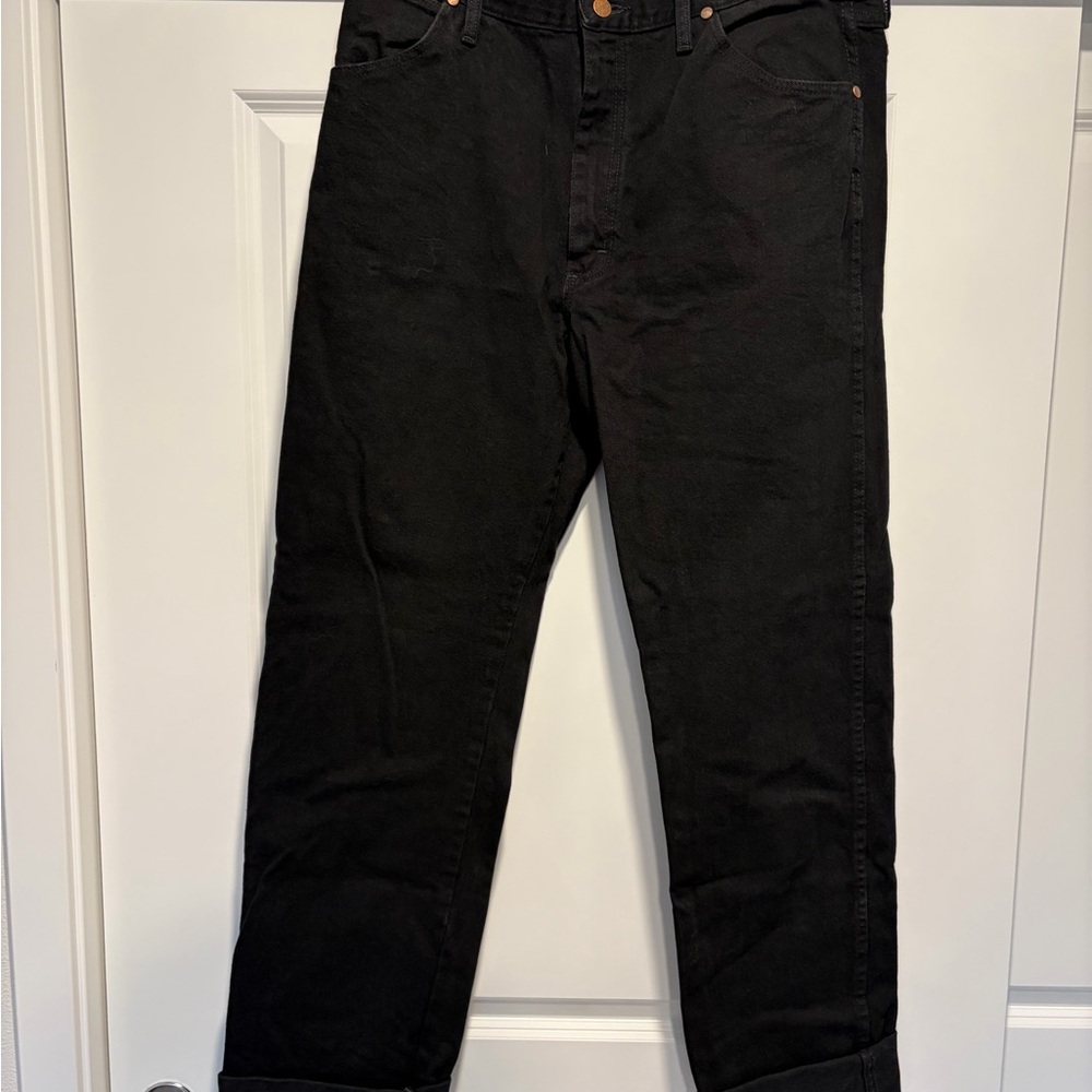 Wrangler Men's straight Fit Black Jeans 36x36